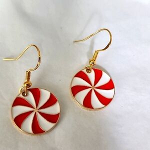 Candy Christmas  earrings 925 French Hook Post